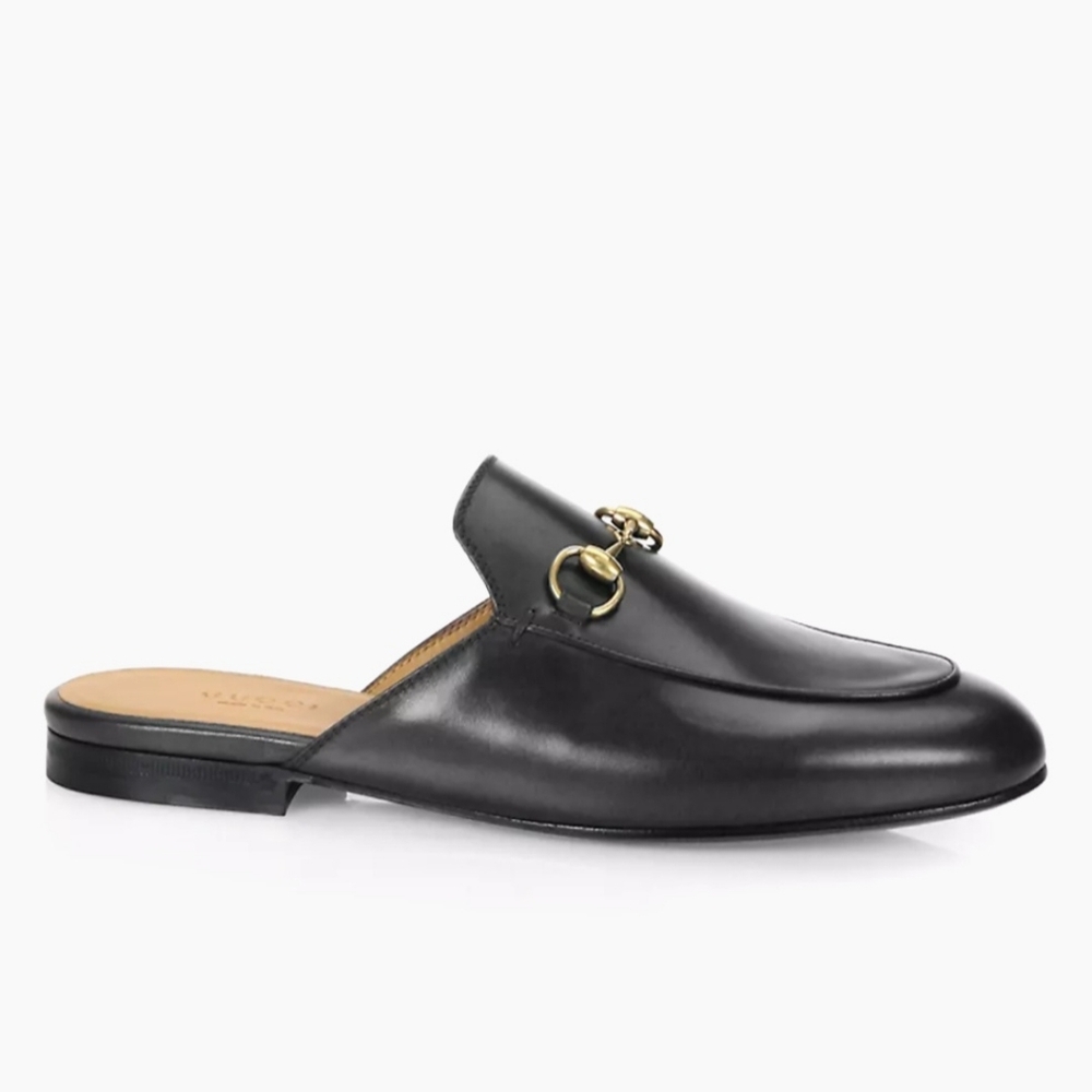 Gucci Princetown Horsebit Black Mules Leather Shoes Slipper Women’s 36.5